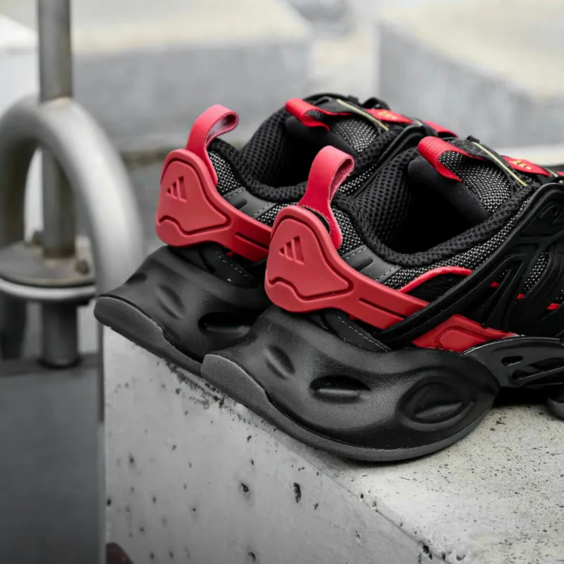 adidas XLG Runner Deluxe Black Gold Metallic Red - Image 4