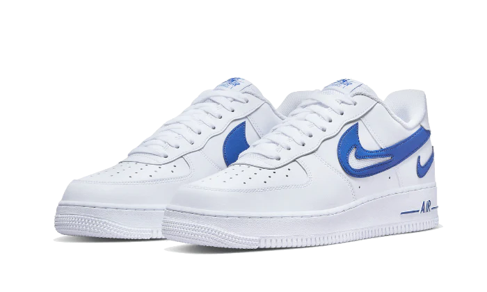 Nike Air Force 1 Low '07 FM Cut Out Swoosh White Game Royal - Image 2