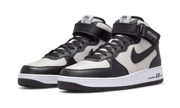 Nike Air Force 1 Mid Stussy Grey Black - Image 2
