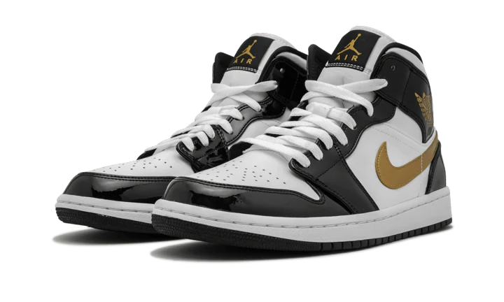 Air Jordan 1 Mid Black Gold - Image 2