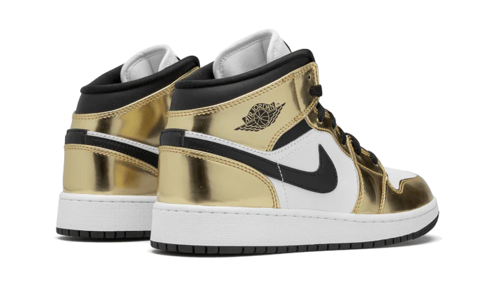 Air Jordan 1 Mid White Metallic Gold - Image 3