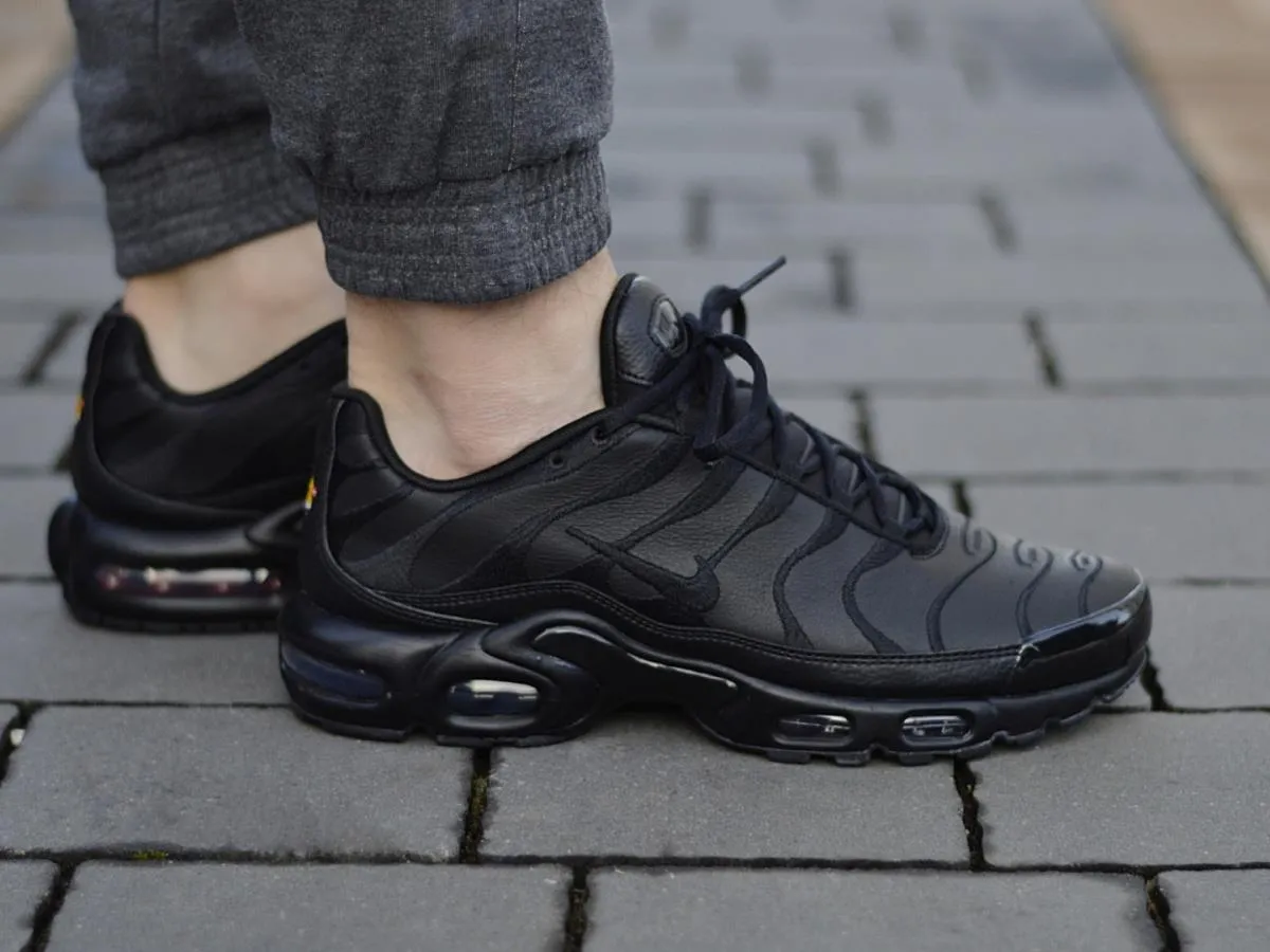 Nike Air Max Plus Triple Black Leather - Image 2