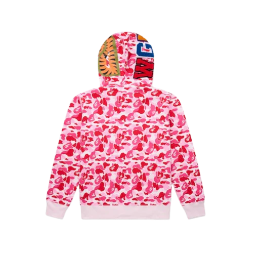 BAPE ABC Camo Shark Full Zip Hoodie Pink - Image 3