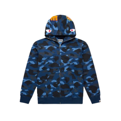 BAPE Color Camo Shark Full Zip Hoodie Blue