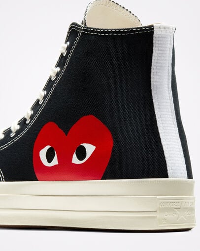 Converse Chuck Taylor All Star 70 Hi Comme des Garcons PLAY Black - Image 5