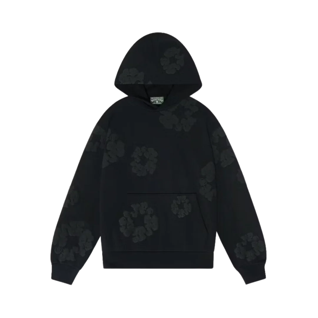 Denim Tears The Cotton Wreath Hoodie Black Monochrome