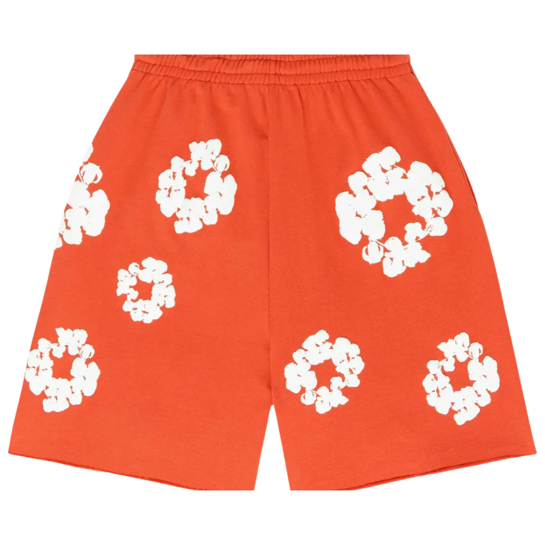 Denim Tears The Cotton Wreath Shorts Orange - Image 2