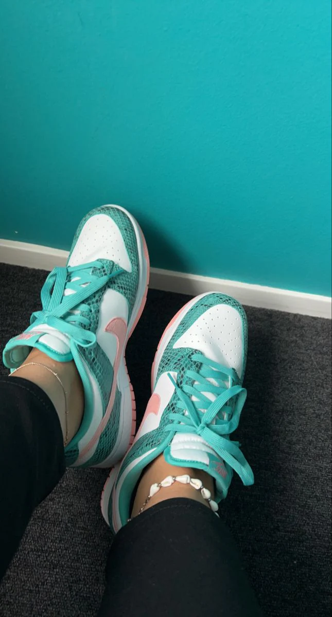 Nike Dunk Low Snakeskin Washed Teal Bleached Coral - Image 2