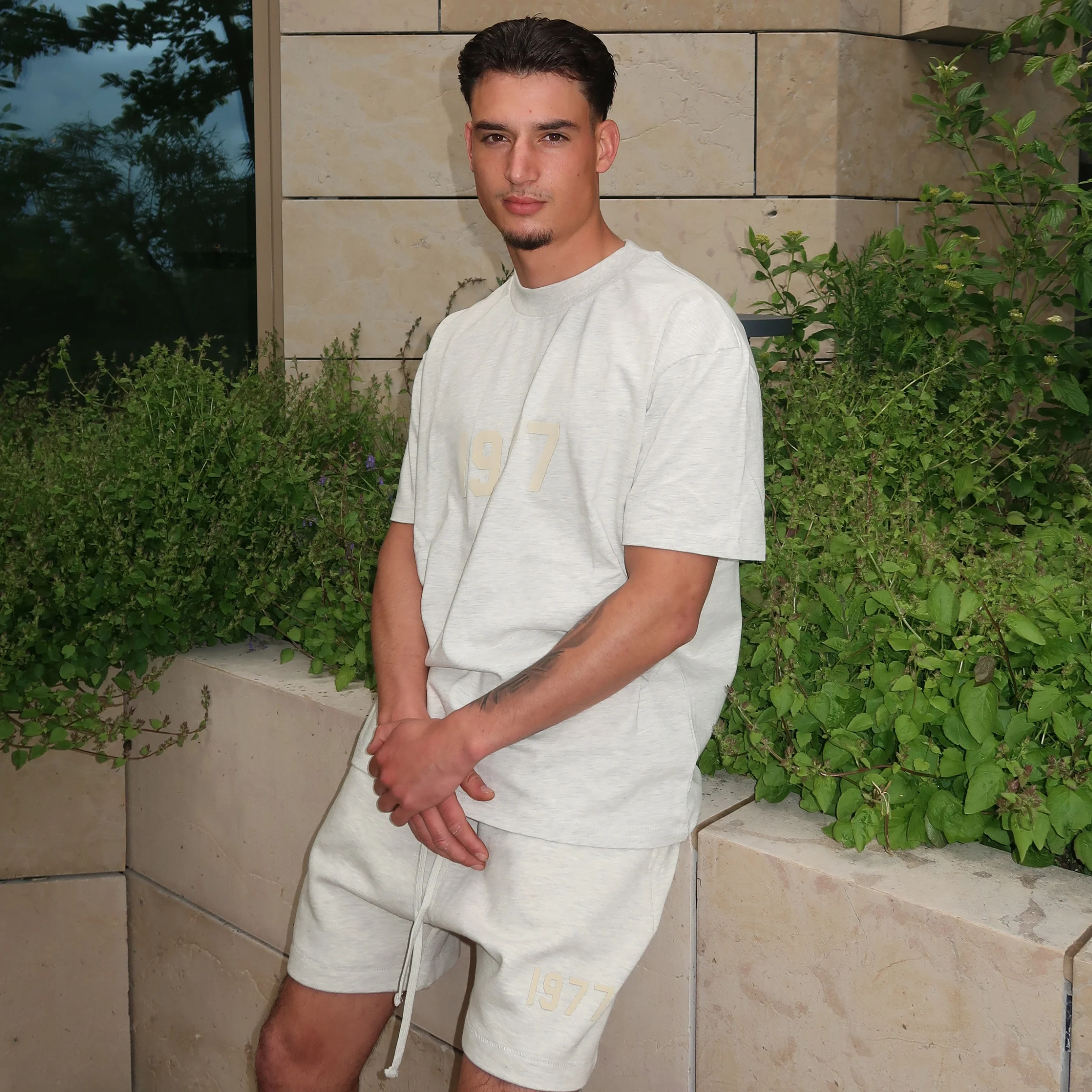 Fear of God Essentials 1977 Light Oatmeal Summer Set - Image 3