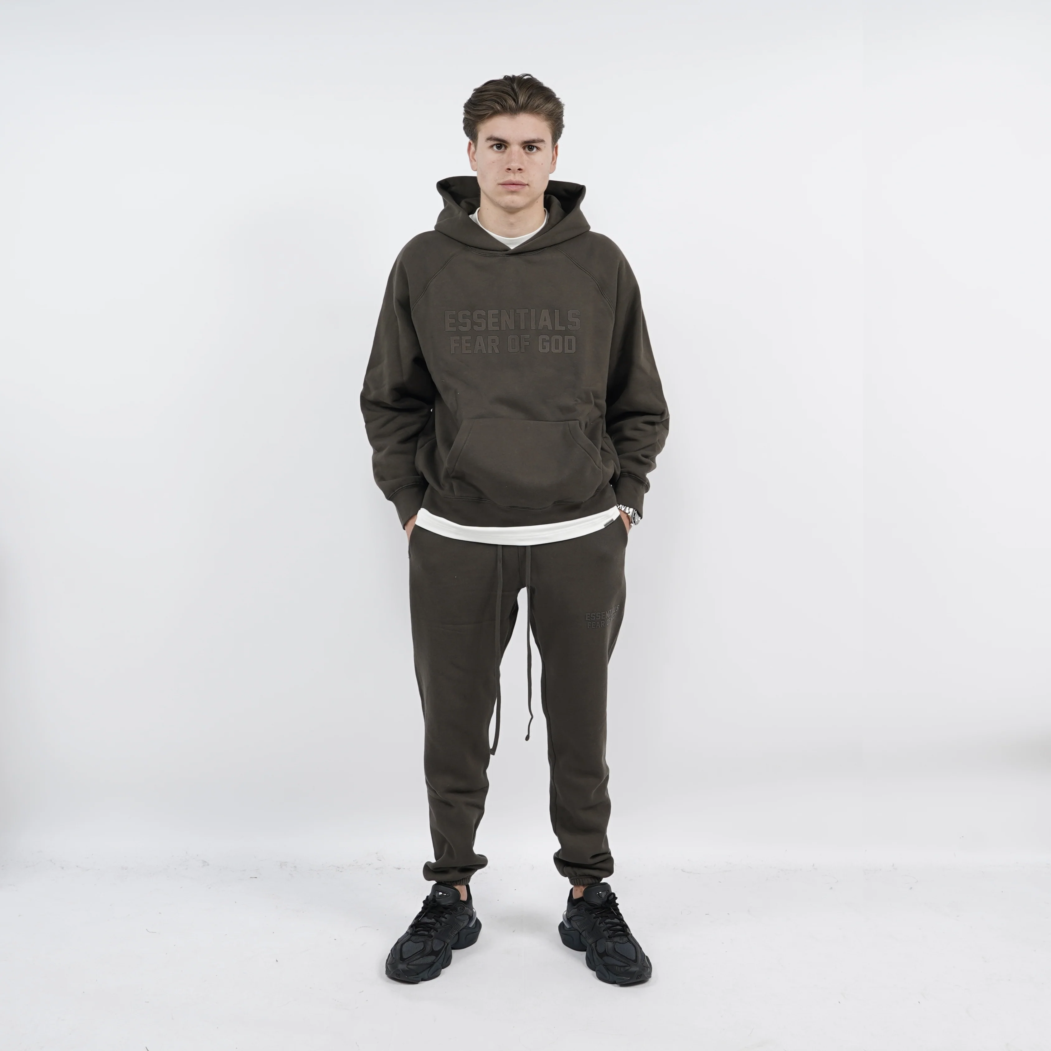 Fear of God Essentials Off Black Hoodie - Image 2