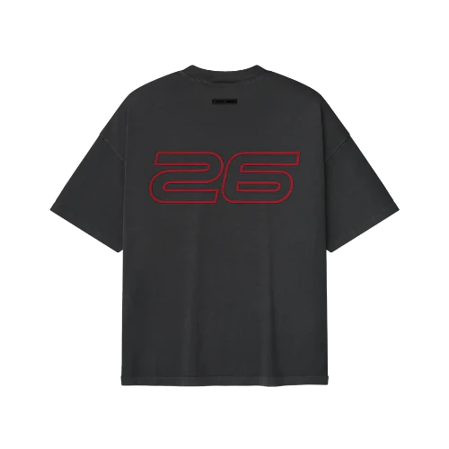 Fear of God Essentials 90s Iron Grey Red T-Shirt - Image 2