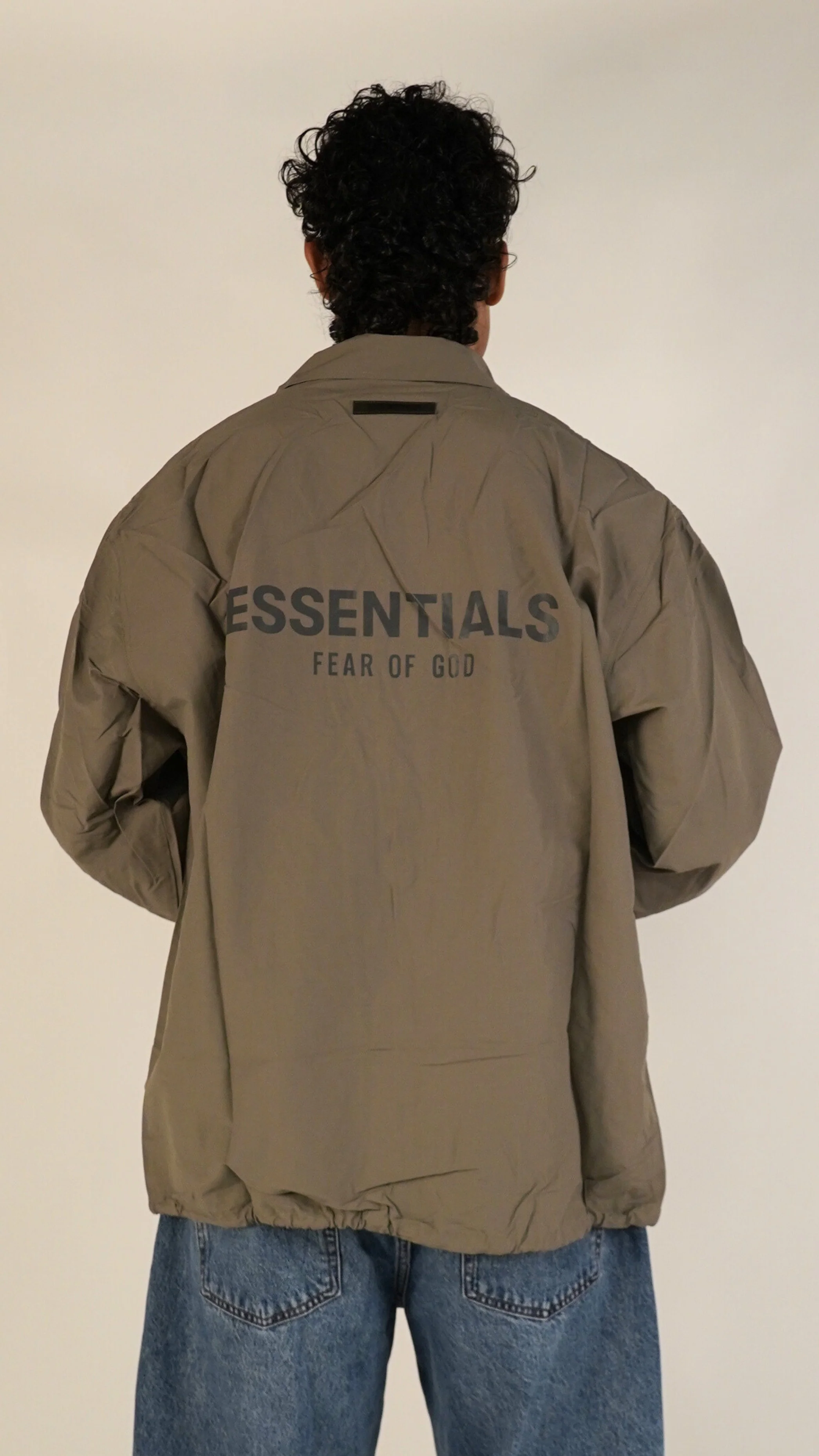 Fear of God Essentials FW20 Coach Jacket Taupe - Image 5