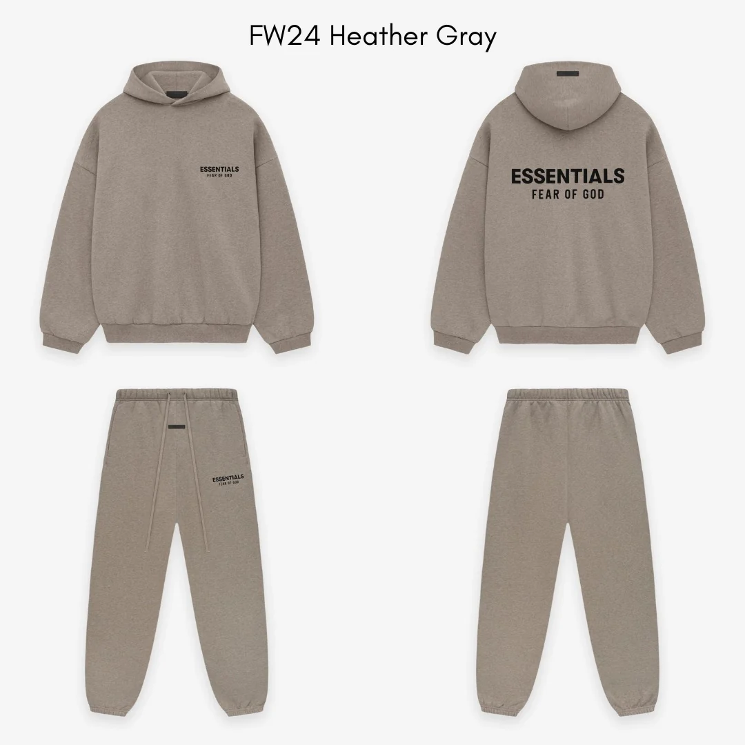 Fear of God Essentials FW24 Heather Grey Hoodie - Image 3