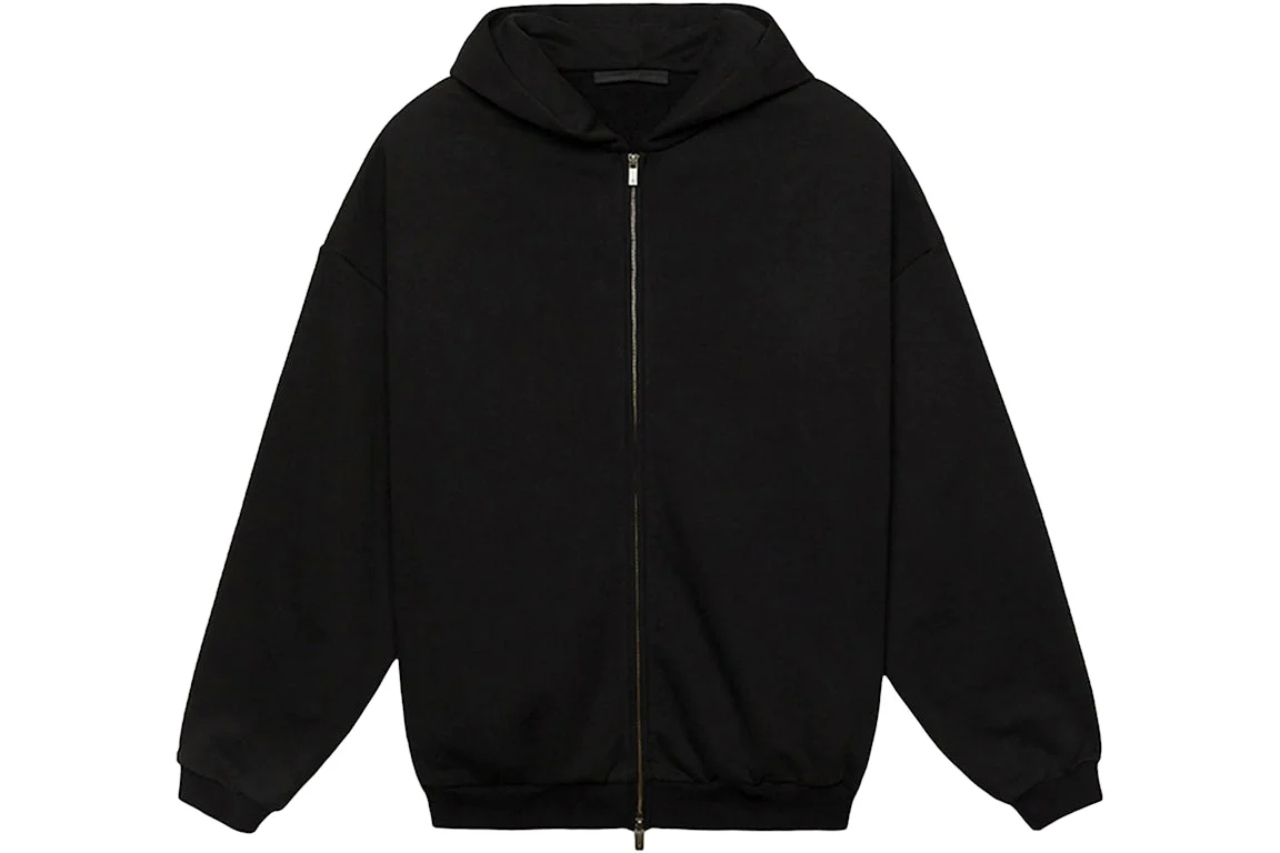 Fear of God Essentials FW24 Heavy Fleece Full Zip Hoodie Black - Image 2
