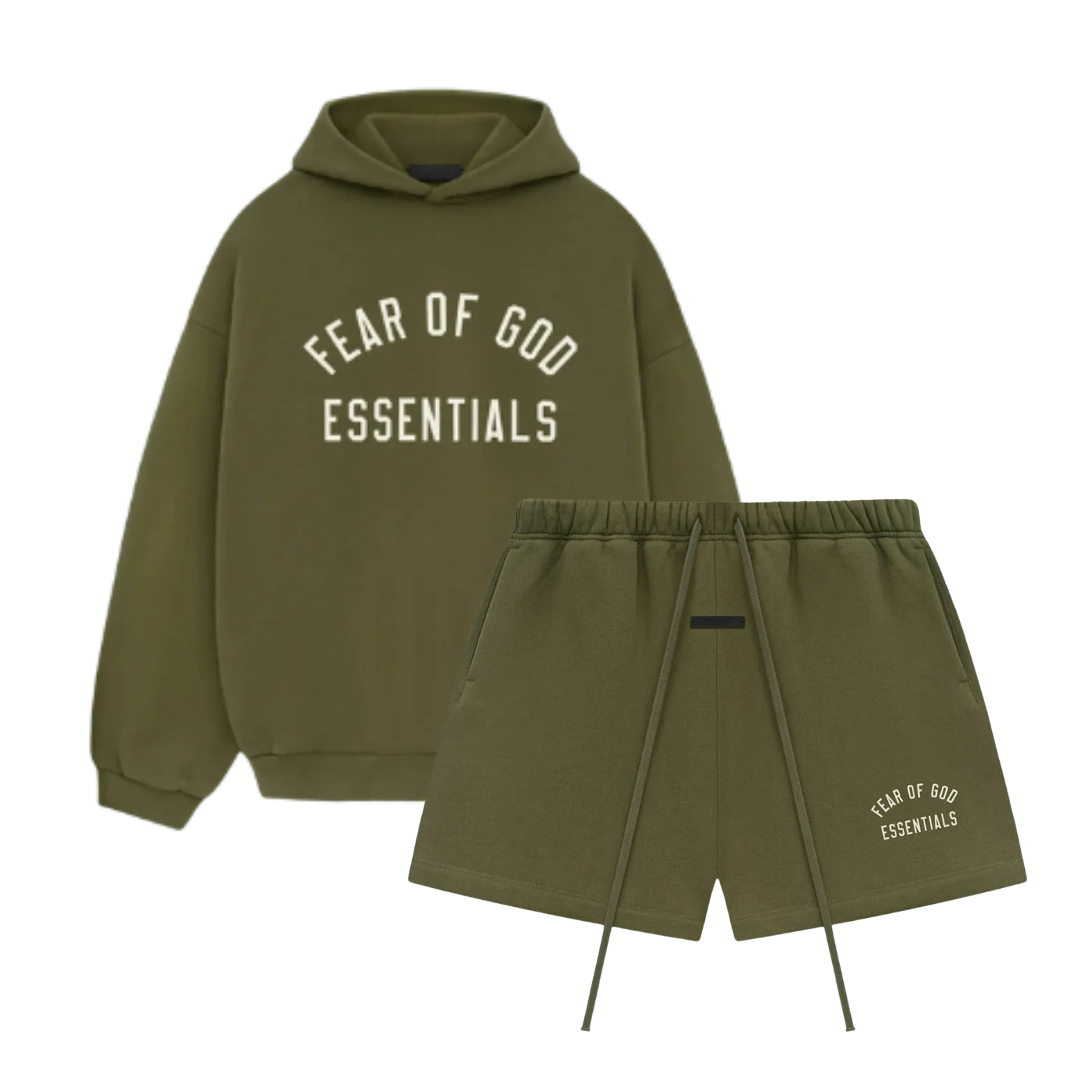 Fear of God Essentials FW24 Military Hoodie + Military Korte Broek