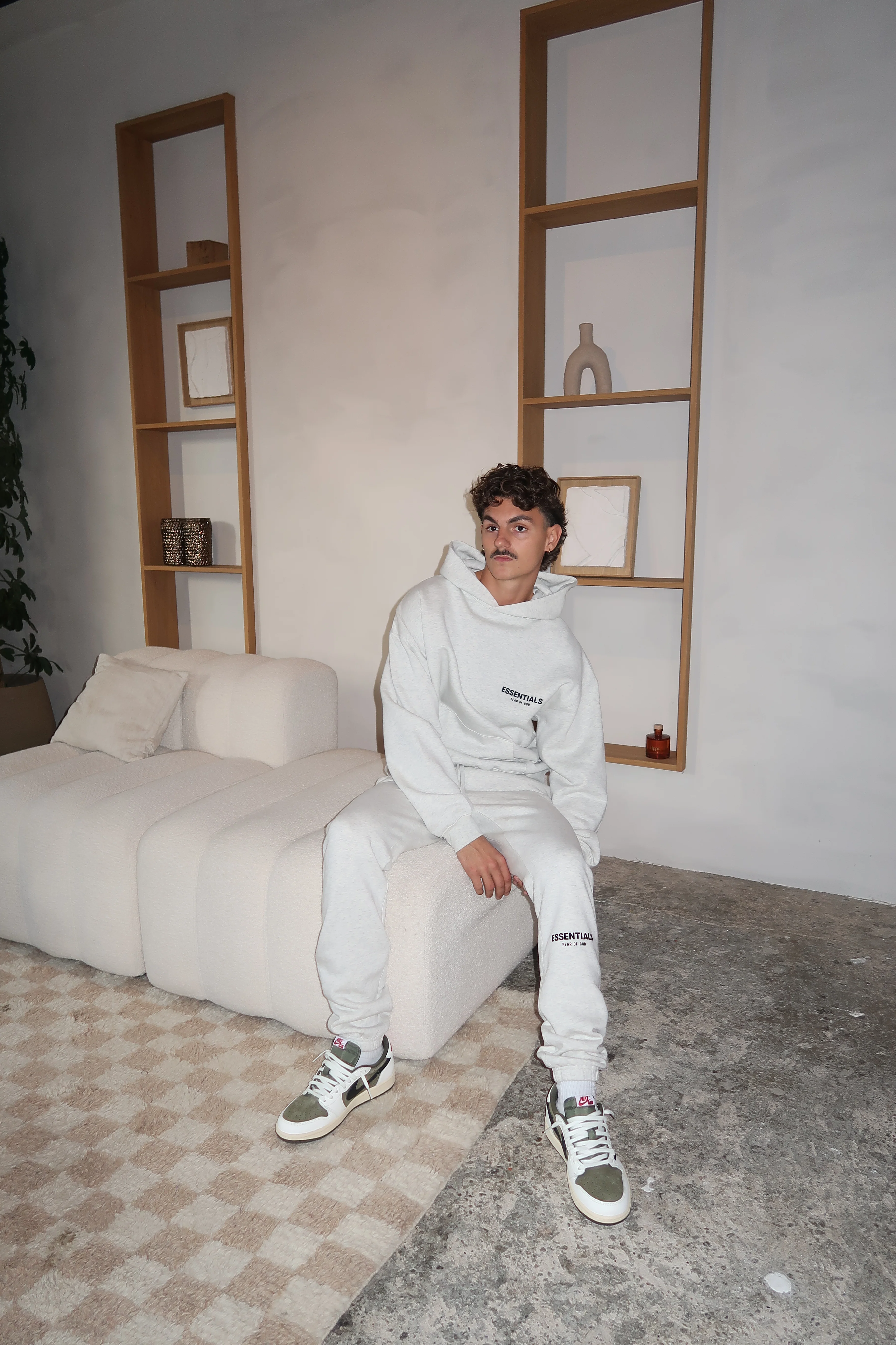 Fear of God Essentials Light Oatmeal Long Pants - Image 2