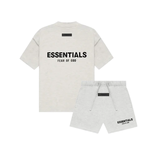 Fear of God Essentials Light Oatmeal Summer Set Kids