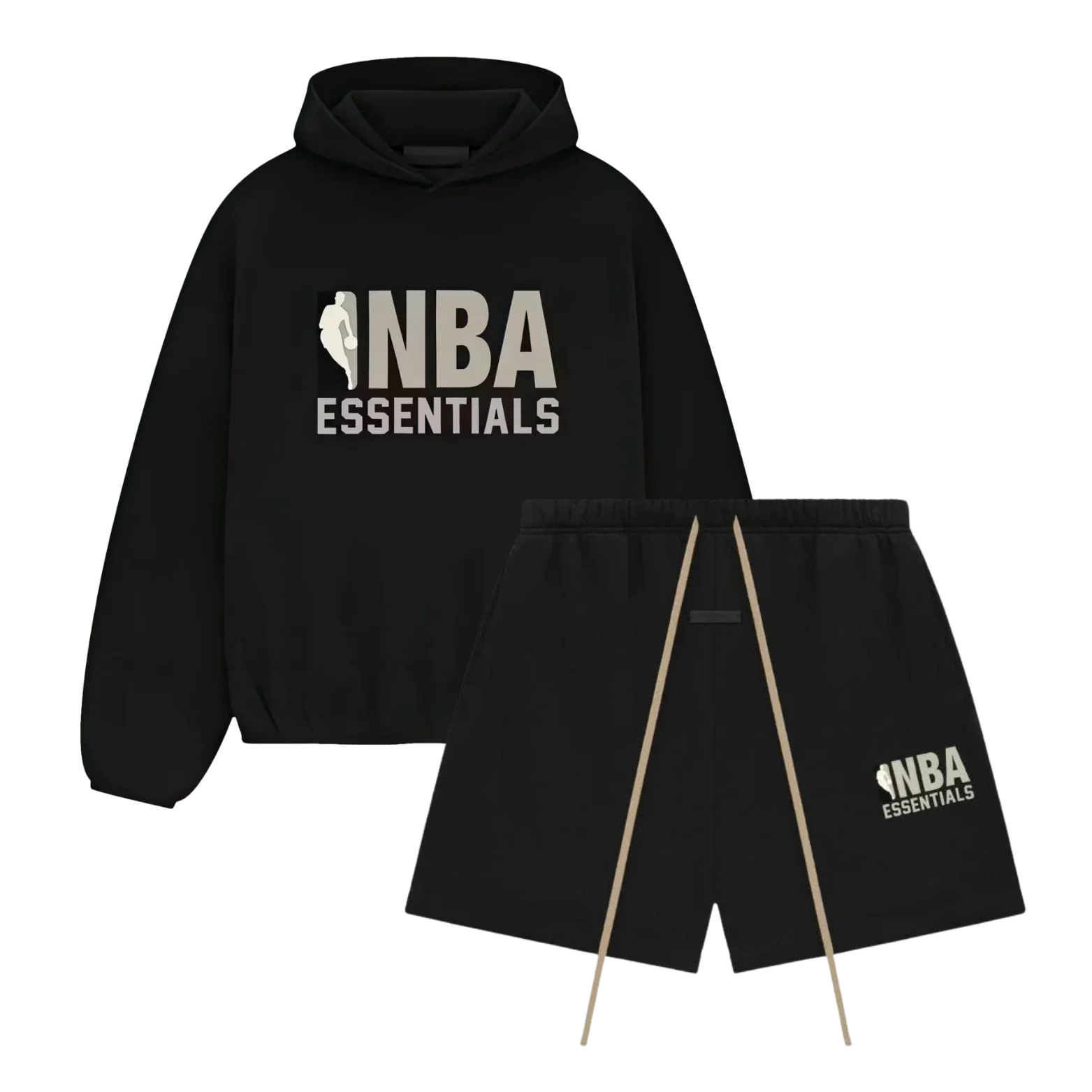 Fear of God Essentials NBA Black Grey Hoodie + NBA Black Grey Korte Broek