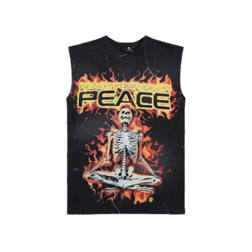 Hellstar Inner Peace Skeleton Sleeveless T-shirt Black