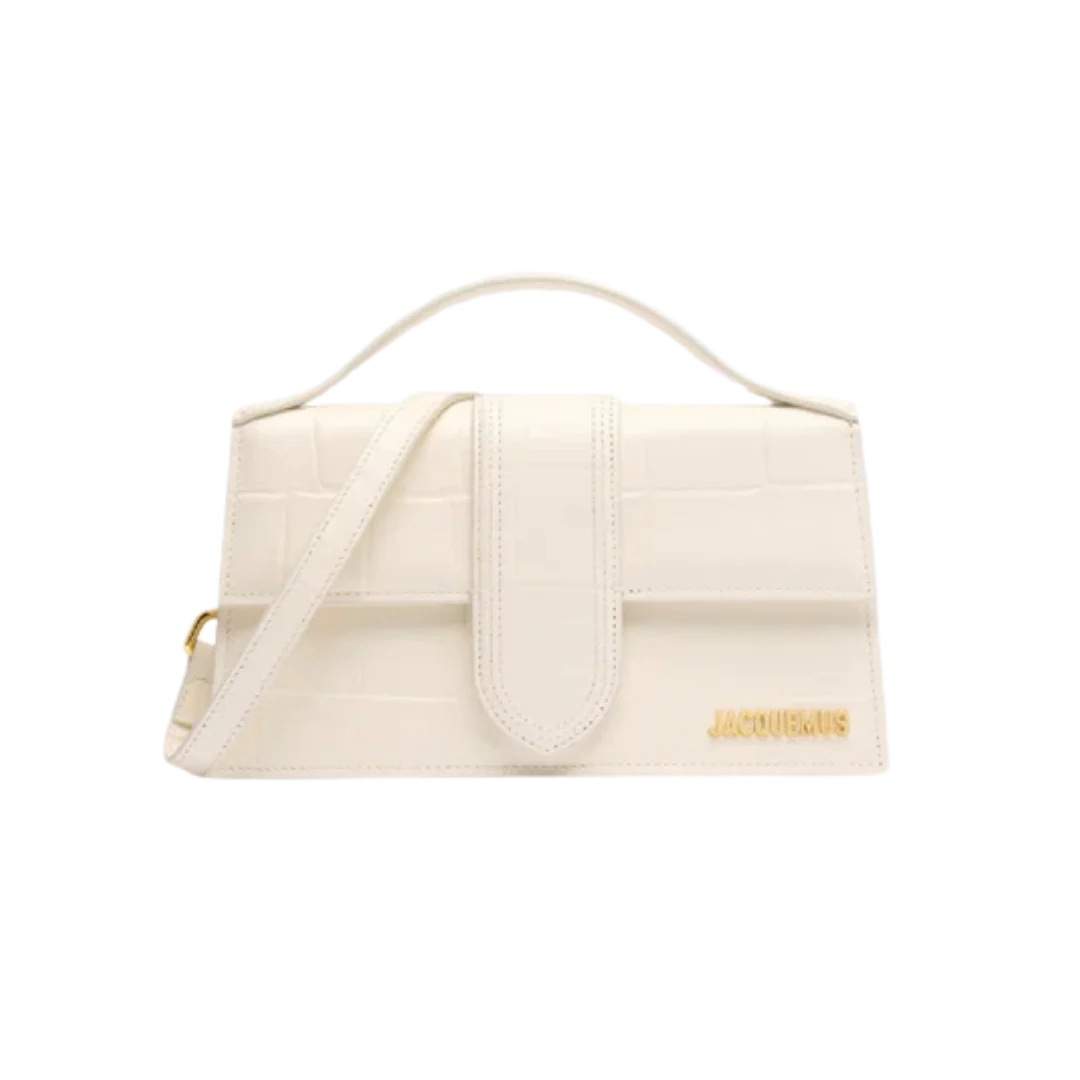 Jacquemus Le Grand Bambino Croco Light Ivory