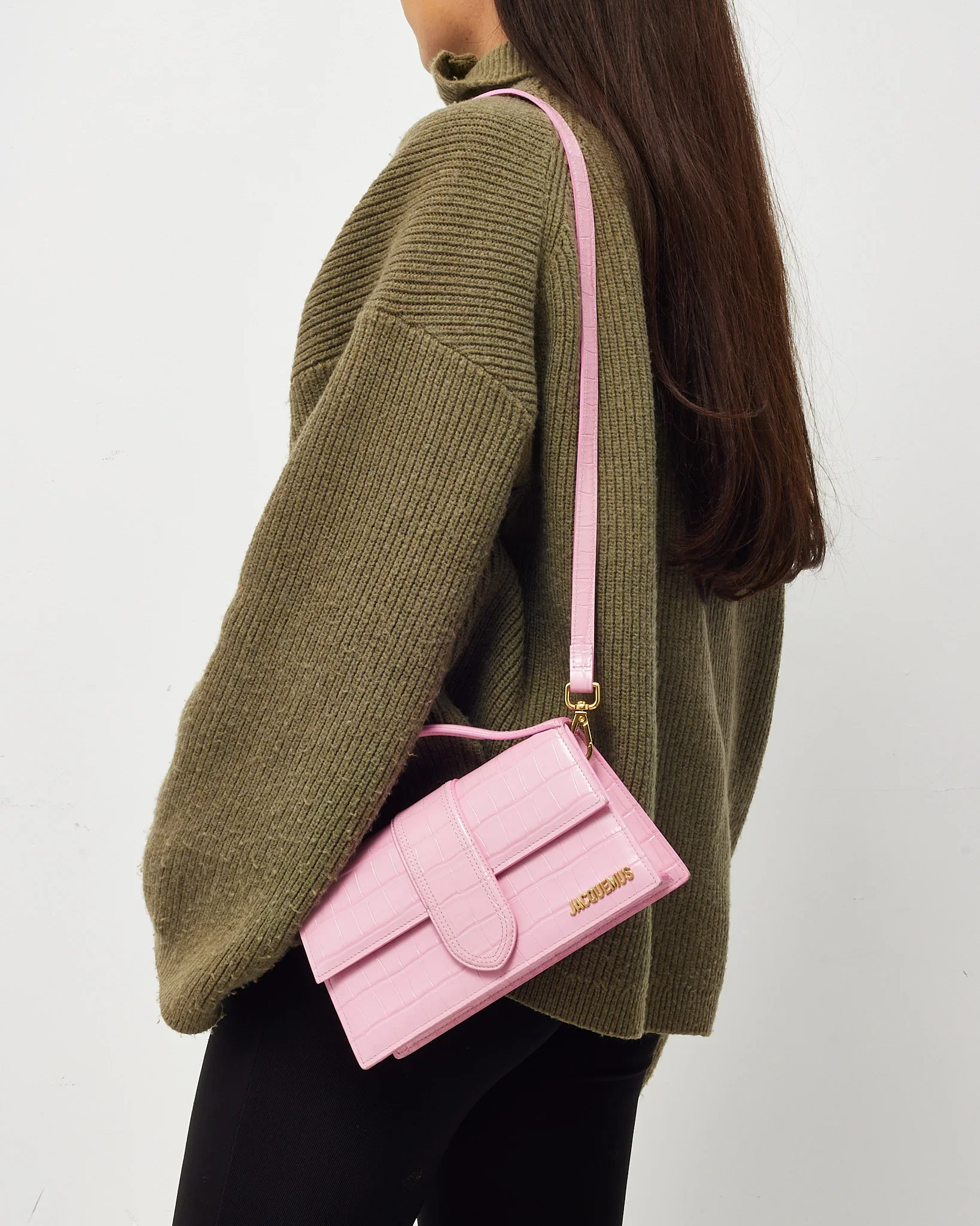Jacquemus Le Grand Bambino Croco Pink - Image 2