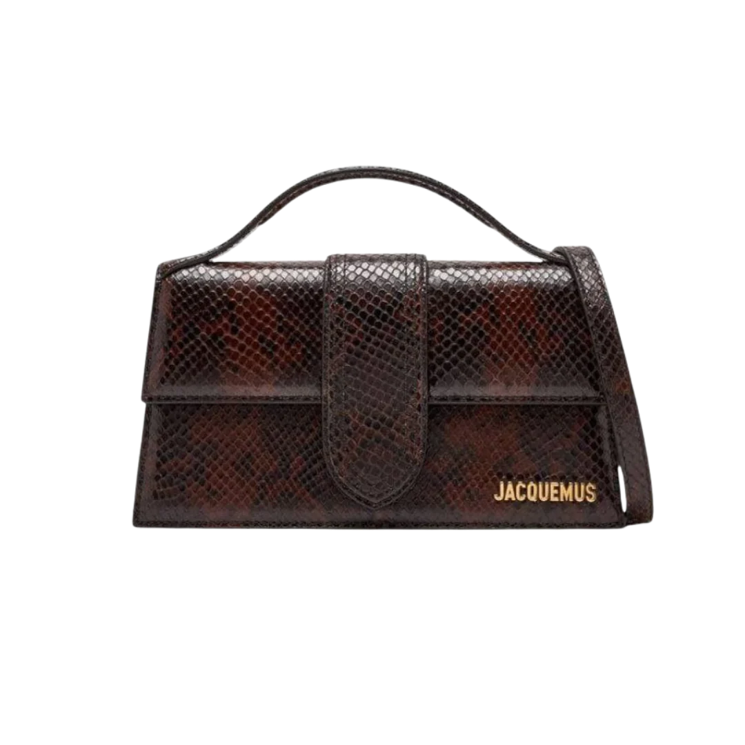 Jacquemus Le Grand Bambino Python dark