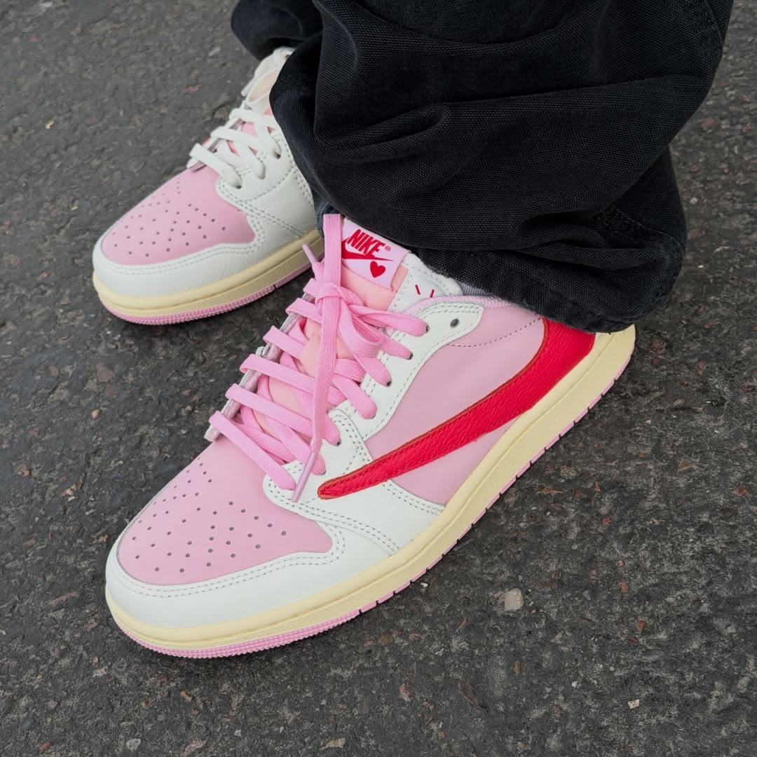 Nike Air Jordan 1 Retro Low OG SP Travis Scott Sail Tropical Pink - Image 6