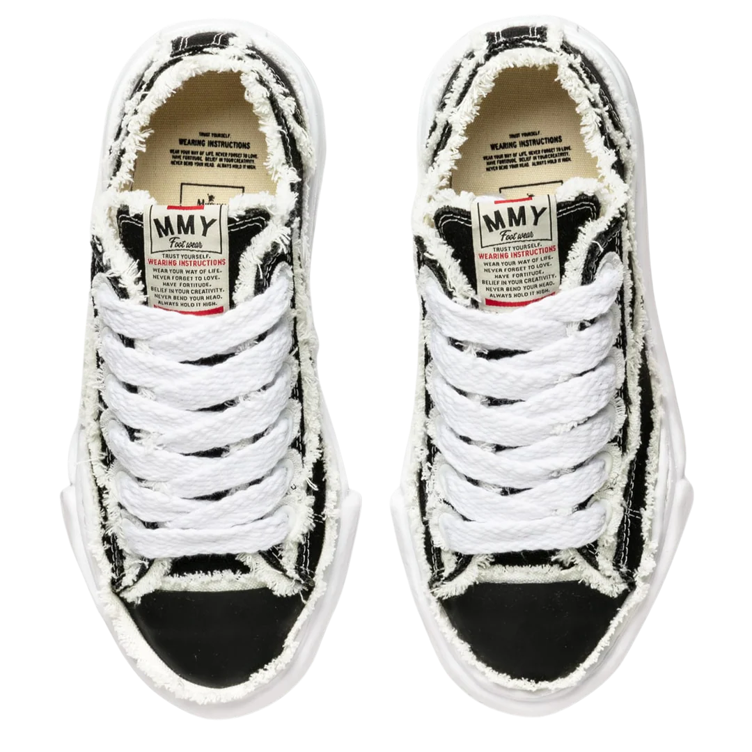 Maison Mihara Yasuhiro Peterson OG Sole Canvas Low Frayed Black - Image 3