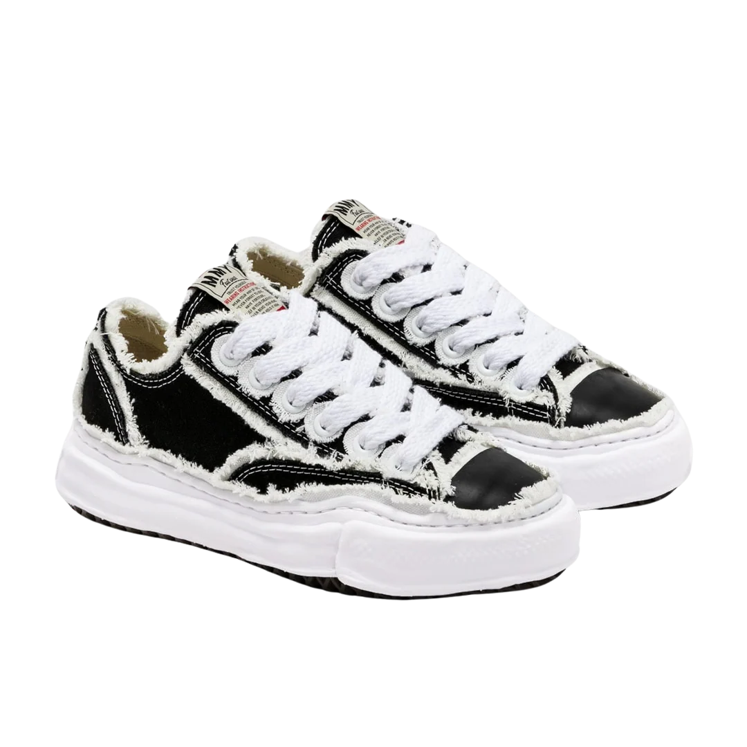 Maison Mihara Yasuhiro Peterson OG Sole Canvas Low Frayed Black - Image 5