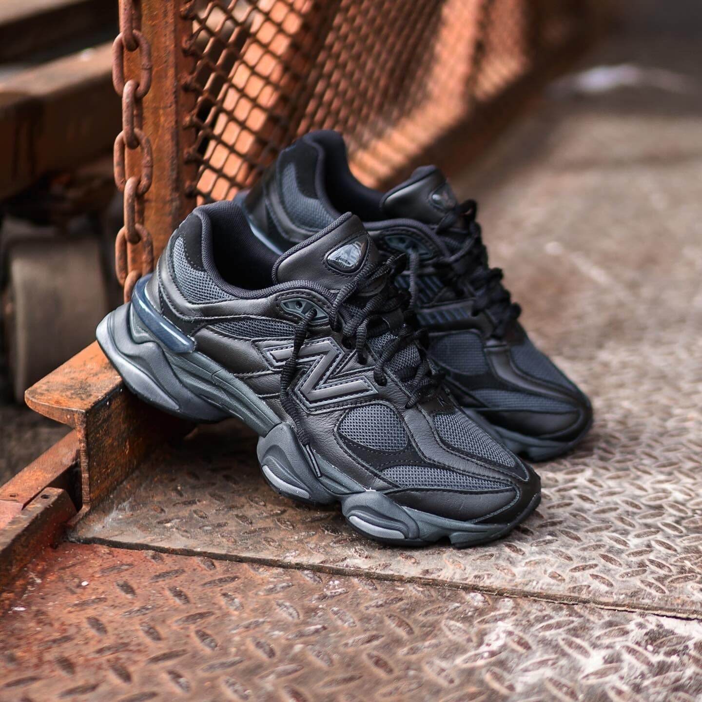 New Balance 9060 Black Leather - Image 2
