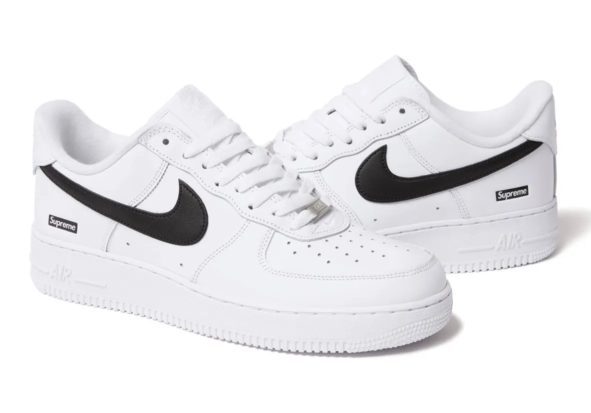 Nike Air Force 1 Low Supreme White Black - Image 3
