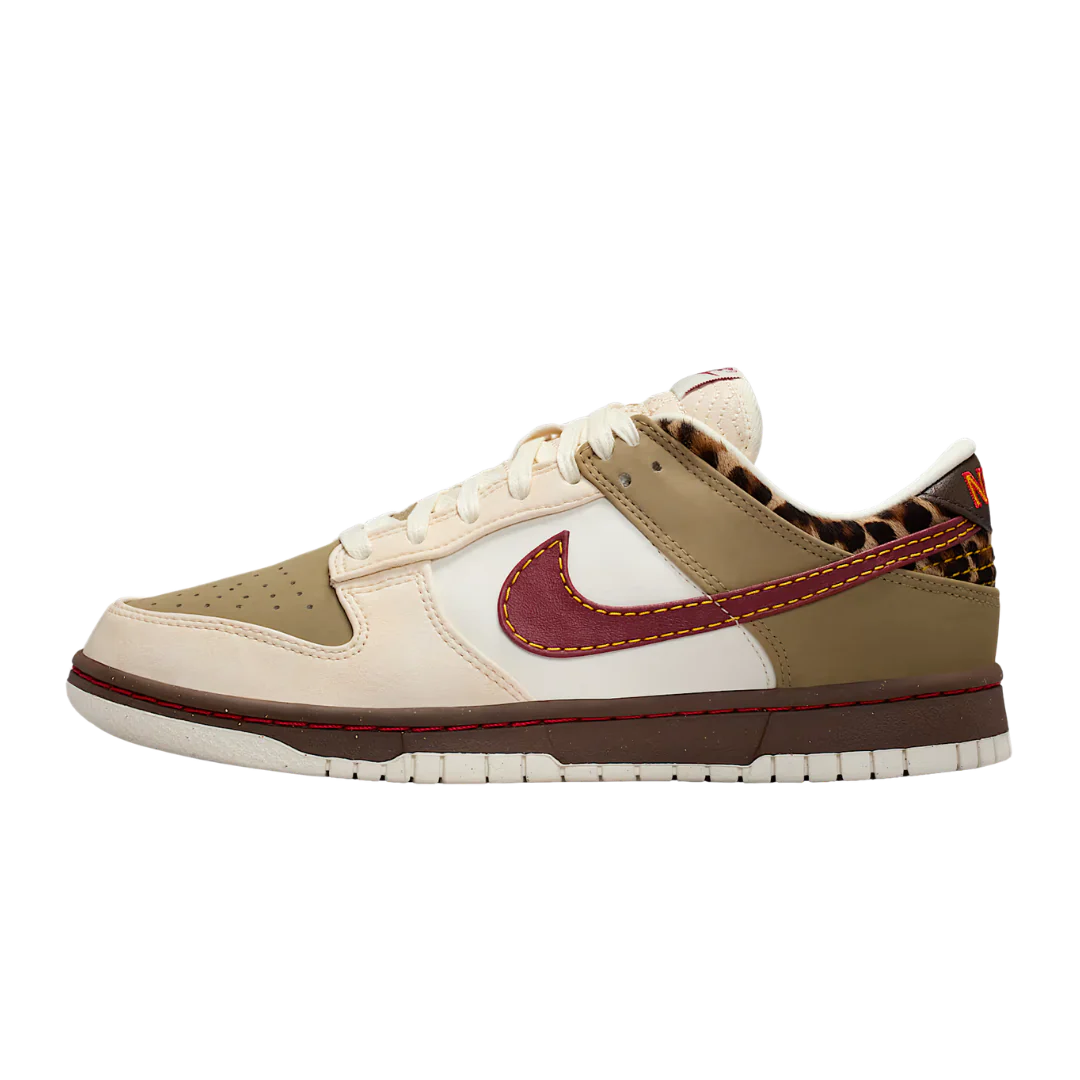 Nike Dunk Low Retro Khaki Team Red Pearl White