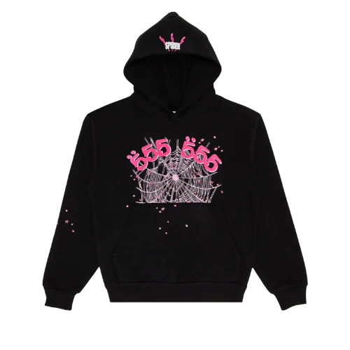 Sp5der Angel Number Hoodie Black