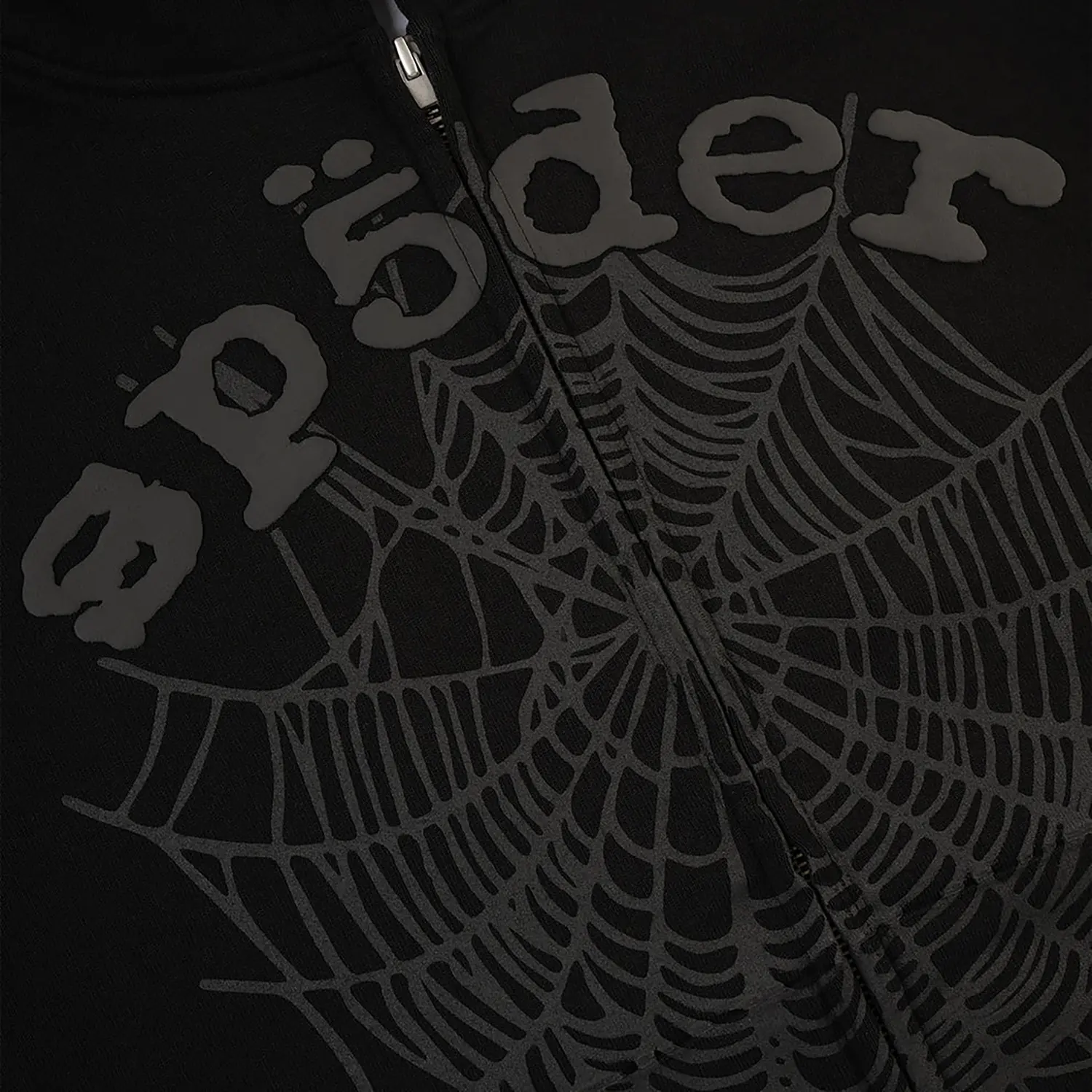 Sp5der OG Web V2 Phantom Zip Up Hoodie Black - Image 3