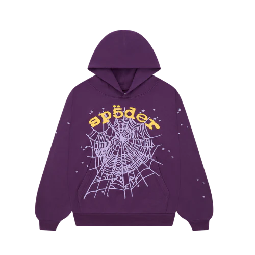 Sp5der OG Web V2 Star Hoodie Purple
