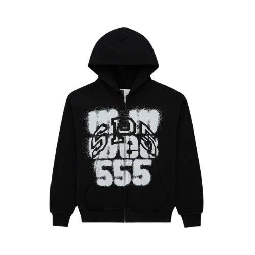 Sp5er SP555 Zip Hoodie Black