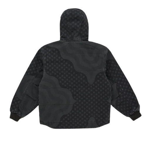 Supreme Flag Quilted Hooded Work Jacket Black - Image 3