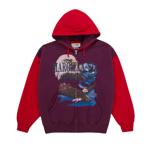 Supreme MM6 Maison Margiela Eagle Zip Up Hooded Sweatshirt Red
