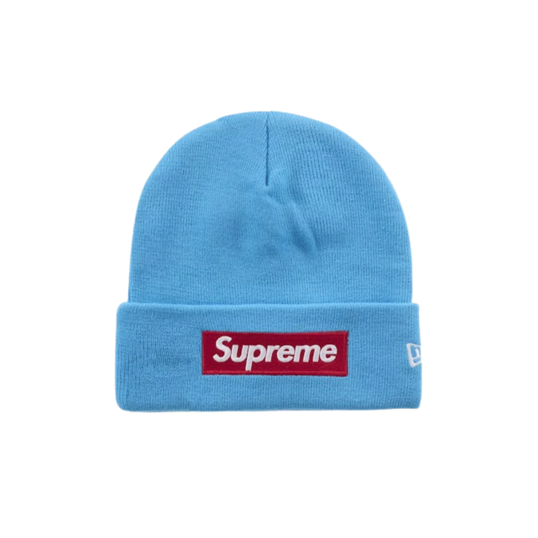 Supreme New Era Box Logo Beanie (FW25) Cyan