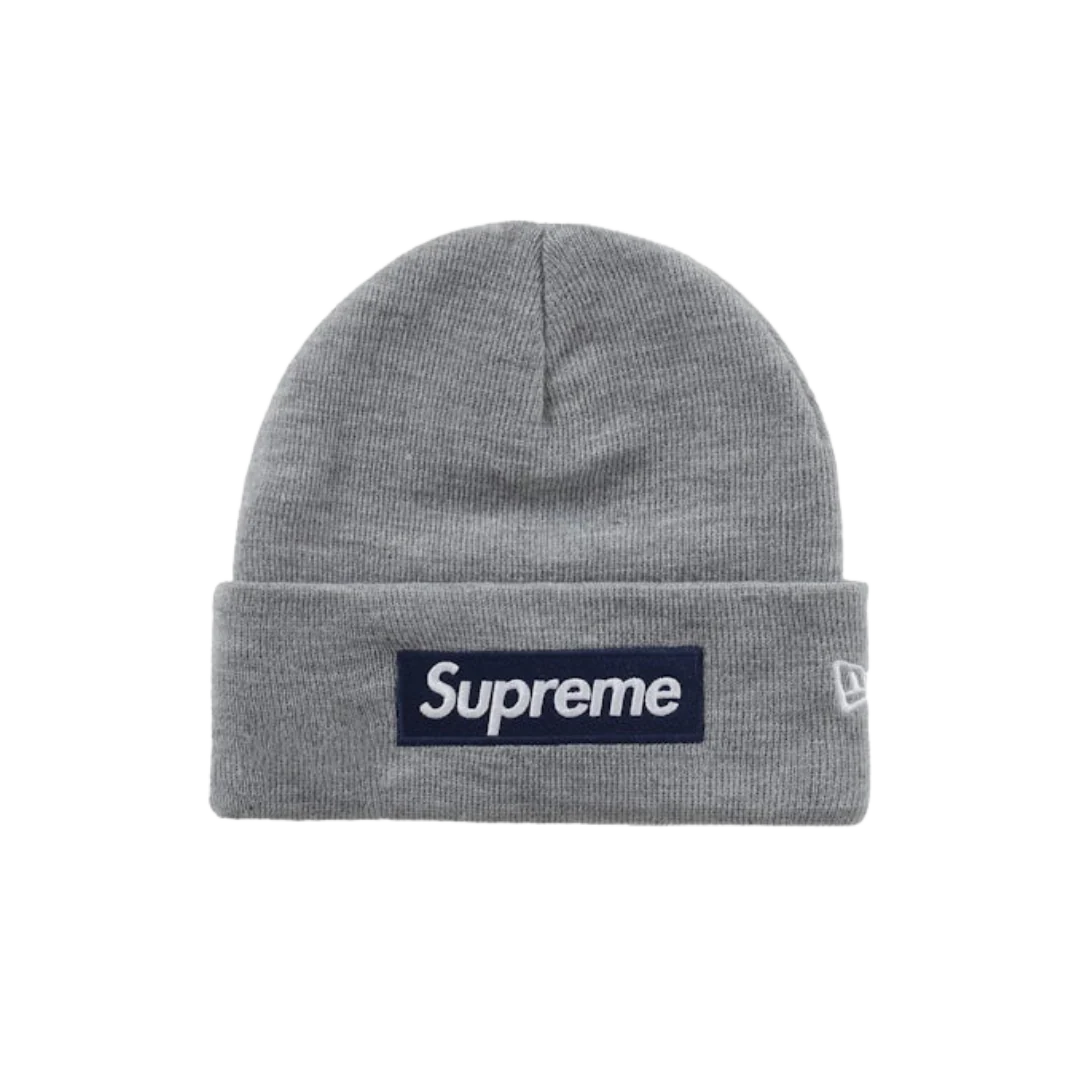 Supreme New Era Box Logo Beanie (FW25) Heather Grey