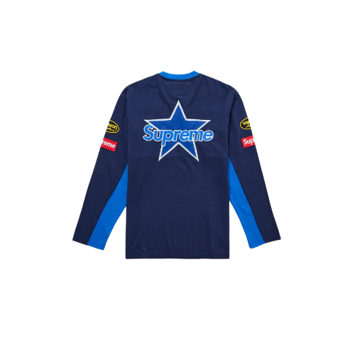 Supreme Vanson Leathers L/S Top Navy - Image 2