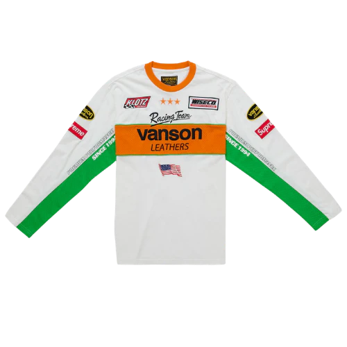 Supreme Vanson Leathers L/S Top White
