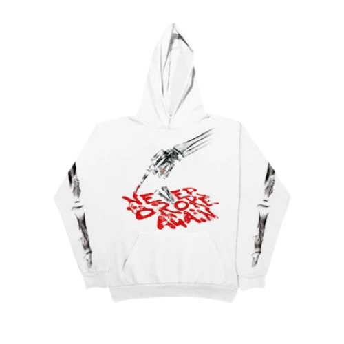 Vlone x Never Broke Again Bones Hoodie White